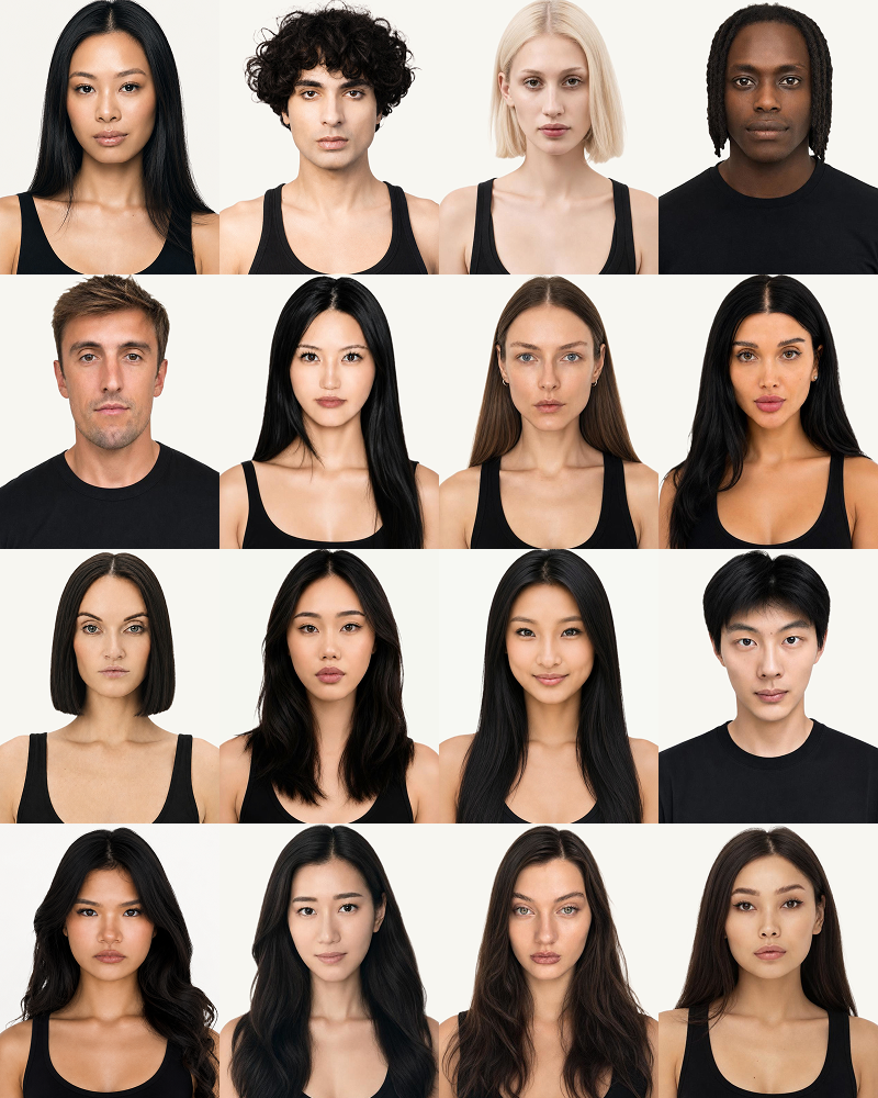 The Mirai roster, a grid of AI model faces